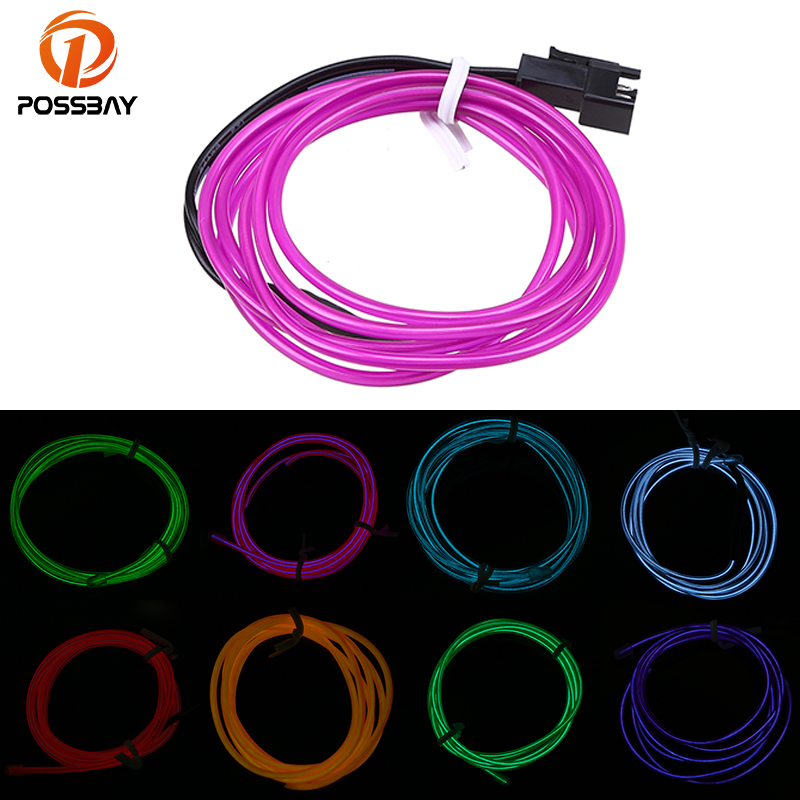 

POSSBAY 5M White/Red/Blue/Orange/Yellow/Green/Purple/Light Green Flexible LED Strip Neon Lights Glow Wire Atmosphere Light, As pic