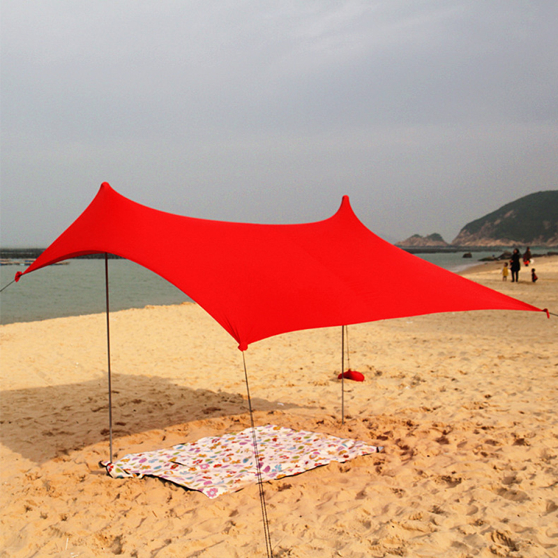 

Family Beach Sunshade Lightweight Sun Shade Tent With Sandbag Anchors Comfortable For Parks Outdoor Camping Sun Shelter