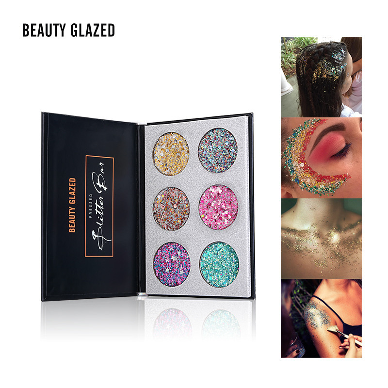 

New Fashion Beauty 6 Color Glitter Makeup Palette Shimmer Rainbow Diamond Face Body Eye Shadow Sequins Cosmetic Makeup TSLM1, 22b