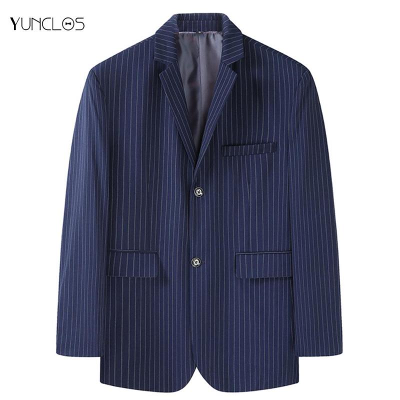 

YUNCLOS Men's Fashion Stripe Printed Blazer Men Casual Long Sleeve Double Breasted Suit Blazer Men's Jackets Coats, As show
