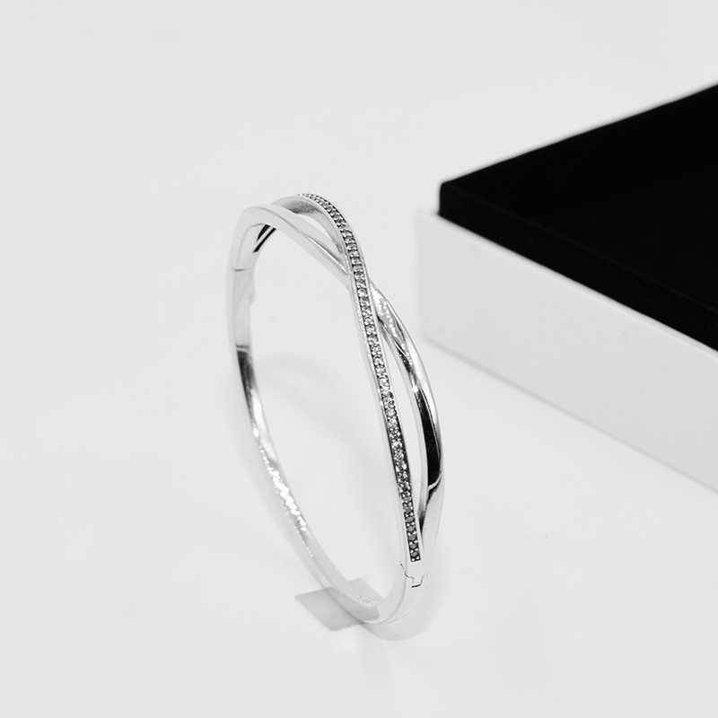 

Glamour fashion cross bracelet for Pandora 925 sterling silver with CZ diamond temperament wild ladies elegant bracelet with original box