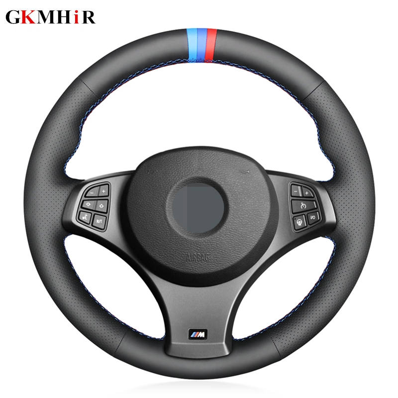 

Black Soft Genuine Leather DIY Hand-stitched Car Steering Wheel Cover for X3 (M Sport) E83 2005-2010