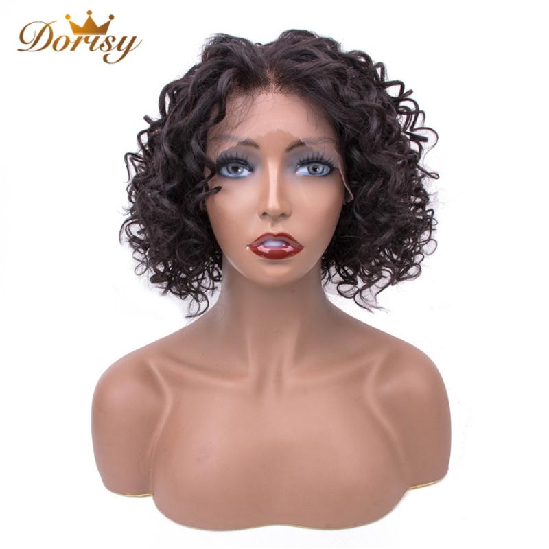 

Curly Lace Front Human Hair Wigs Short Bob Wig Lace Front Wigs For Black Women Brazilian Hair Curly Wig Remy Dorisy, As pic