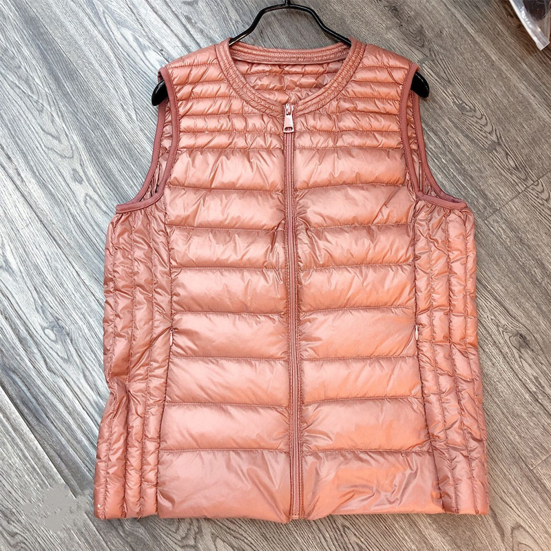 

5XL Large Size Waistcoat Women's Warm Vest Ultra Light White Duck Down Vest Women Portable Sleeveless Winter Liner Feather Vests