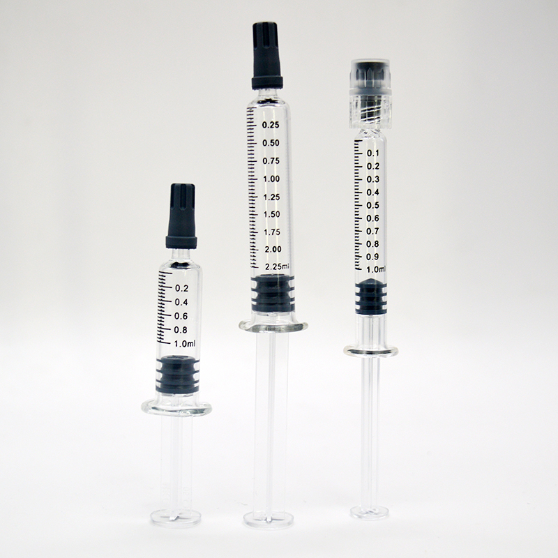 

1ML Glass Syringes Luer Lock Luer Head Concentrate Injectors Vape Cartridges with Measurement Mark Tips Filling Tool Clear Syringe Atomizers