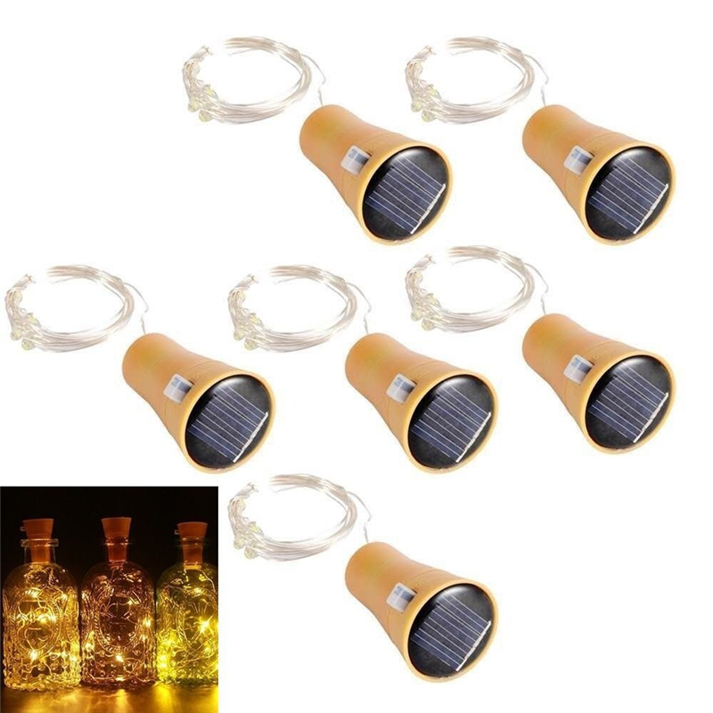 

Solar Powered Wine Bottle Lights 10 LED Bright Solar Lamp Bottles Cork Light LED Copper Wire String For Christmas Party Wedding Halloween