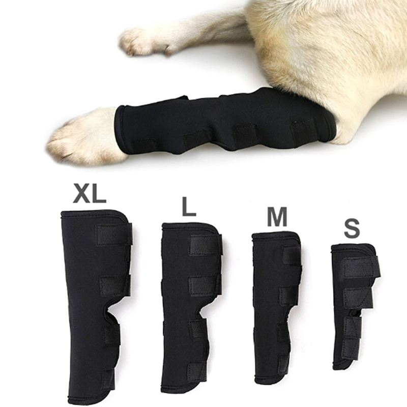 

2020 New 1PC Dog Knee Support Leg Protector Brace for Hind Leg Hock Joint Wrap Breathable Injury Recover Legs Pet Care, Black
