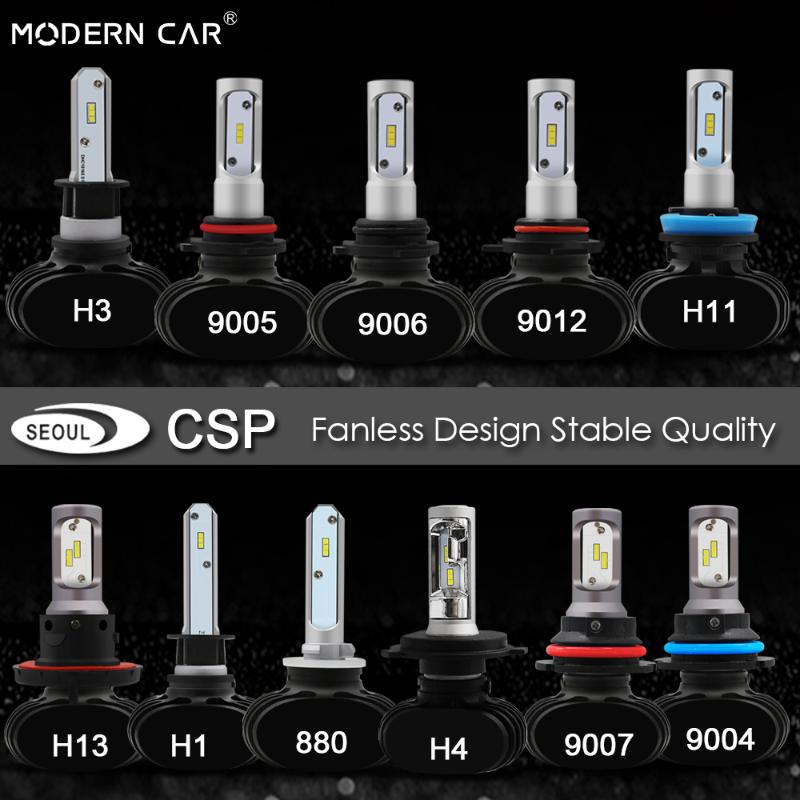 

1set*Super Bright Car Led S1 H1 H3 H4 Headlight Auto25W 4000 Lumen H11 H13 880 9004 90005 9006 9007 9012 Bulb S1