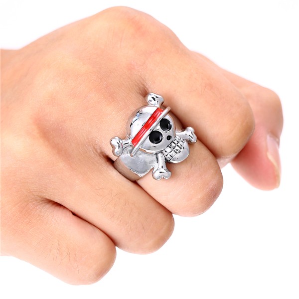 

H&F Hot Anime One Piece top sale products antique silver plated men's rings cosplay jewelry Can Dropshipping