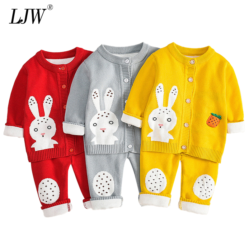 

Baby girl outfit Baby Knitted suit Kids Clothes Cartoon bunny Toddler Girls infant suit print Tops Pants Set for Baby girl Suit kg-21, As picture3
