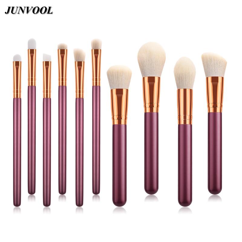 

10pcs Soft Makeup Brushes Set Burgundy Handle Cosmetic Powder Foundation Eyeshadow Eyeliner Brush Kits Cosmetics Tool Maquillaje