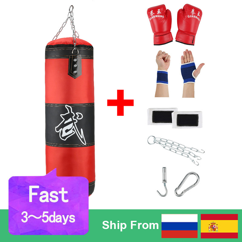 

Empty Boxing Sandbag Home Fitness Hook Hanging Kick Punching Bag Boxing Training Fight Karate Punch Muay Thai Sand Bag
