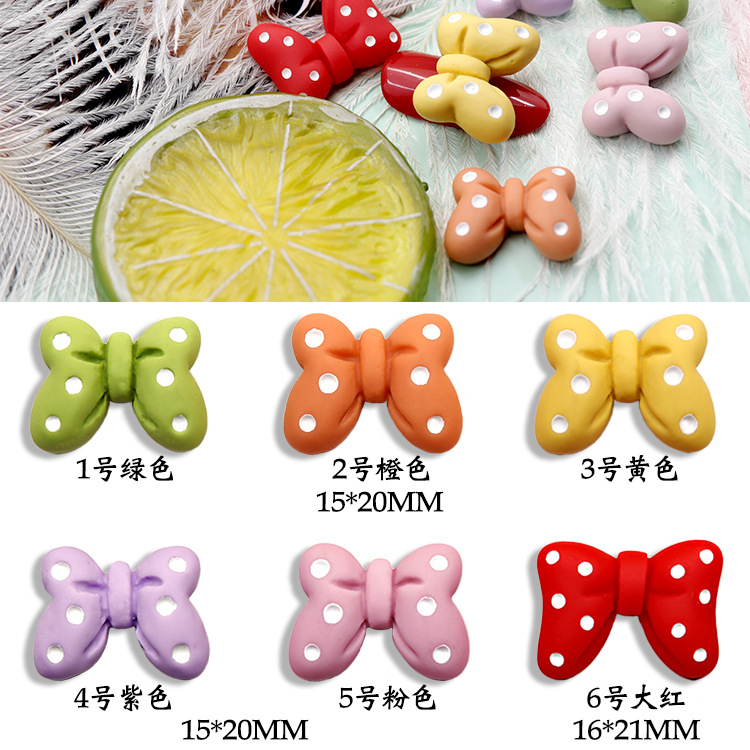 

Cute Bow Nail Art Decoration New Arrivals Colorful Resin bow-knot Manicure DIY Tip Nail Art Tools wholesale