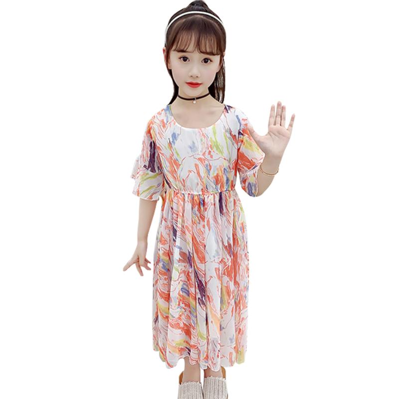 

Dress Girl Floral Pattern Dresses For Girl Summer Dress Kids Casual Style Childrens Clothing 6 8 10 12 14, As picture