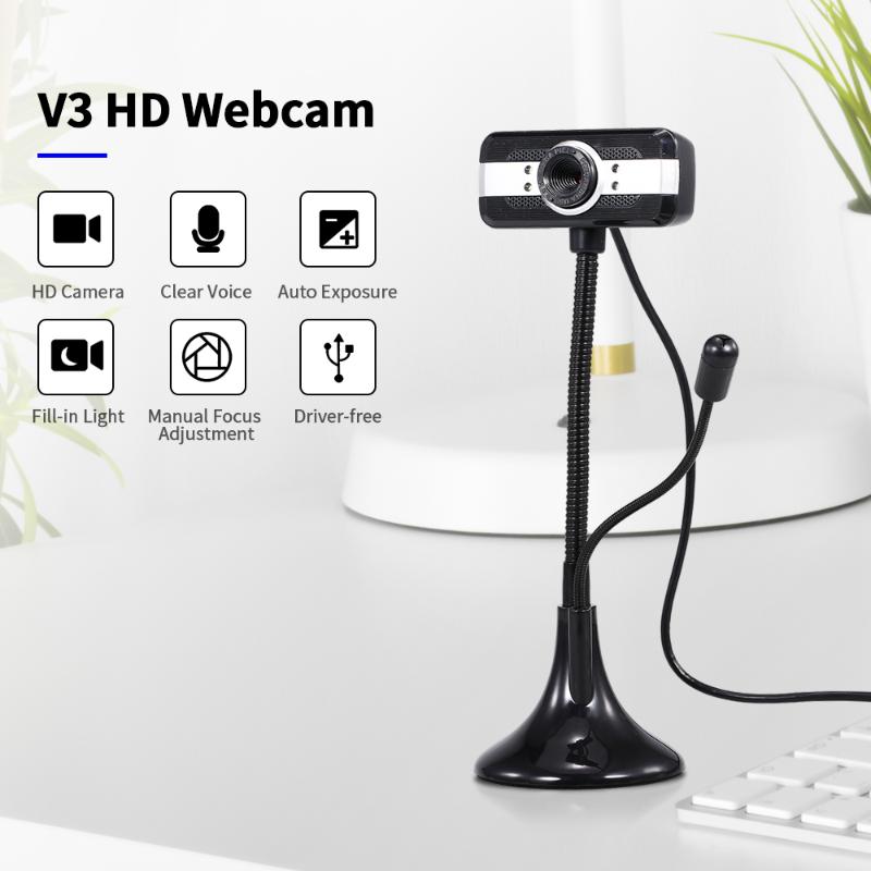 

640*480P PC Webcam USB Laptop Desktop High-Definition Webcam 30fps Camera with Built-in Noise-reduction Microphone Plug & Play