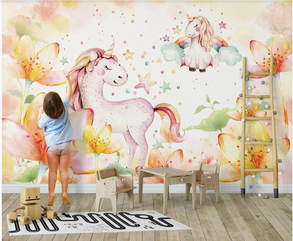 

3d wallpaper custom photo mural on the wall Simple dream pony children's room home decor photo wallpaper in the living room, Non-woven wallpaper