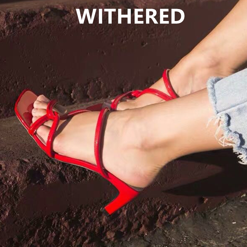 

Withered england style ins fashion blogger retro roma sexy high heel mules sandals women shoes woman women shoes slippers, Picture color