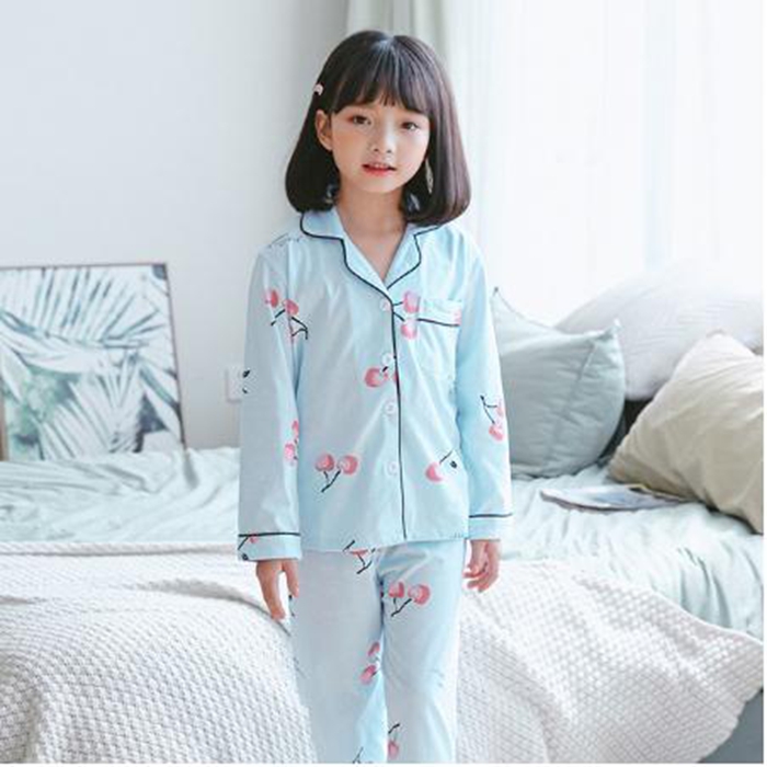 2020 Spring Children Pajamas Suit Cartoon 3D Printed Kids Homewear Fashion Girls Sleepwear Casual Cardigan Suit Boys Pyjamas Set-image-577292384