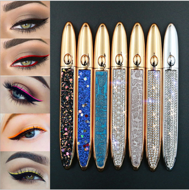Diamond Magic Magnetic Eye Makeup Liquid Eyeliner Waterproof Long Lasting Cool Colorful Eye Liner for Magnetic False Eyelashes 8 Colors-image-570844655