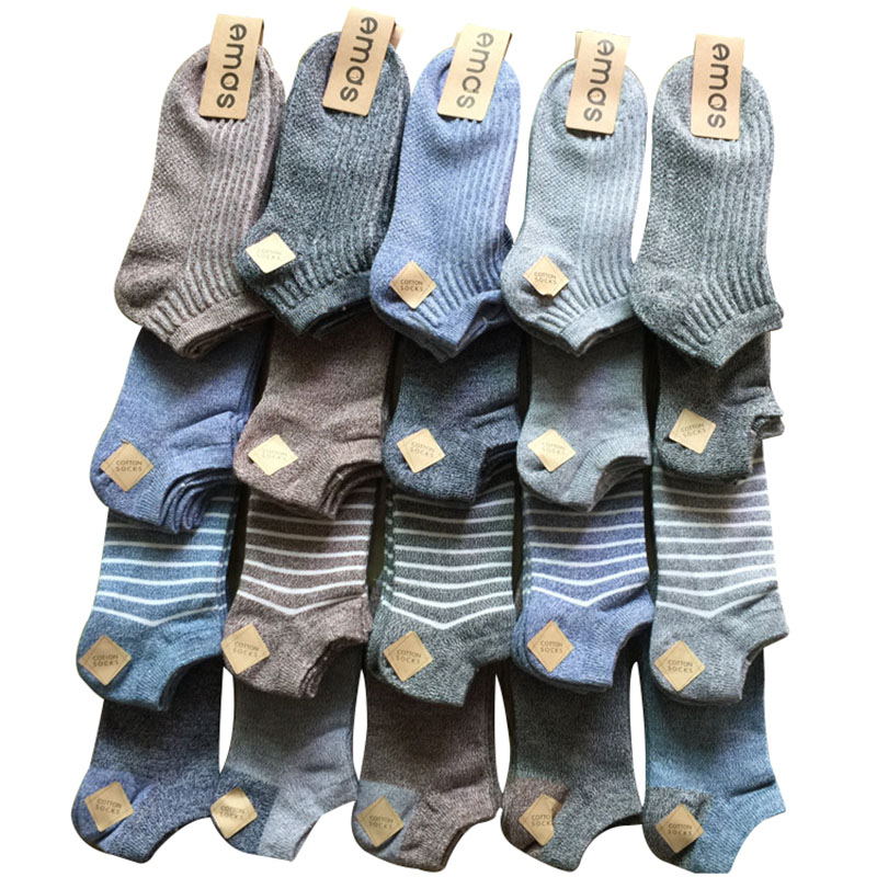 

5 Pairs/lot Men's Cotton Socks Spring Autumn Breathable Socks High Quality No Show Boat Short Men Ankle Sock Meias Sokken