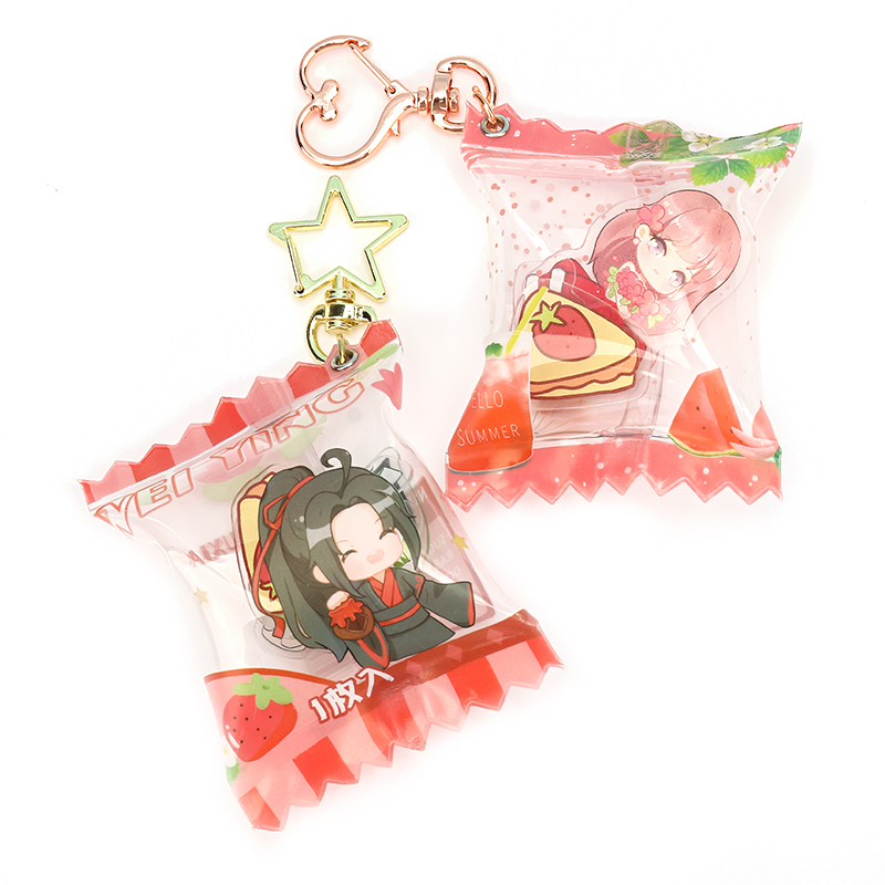 

Vograce 2020 new styles shaker candy keychain candy charm clear acrylic crafts