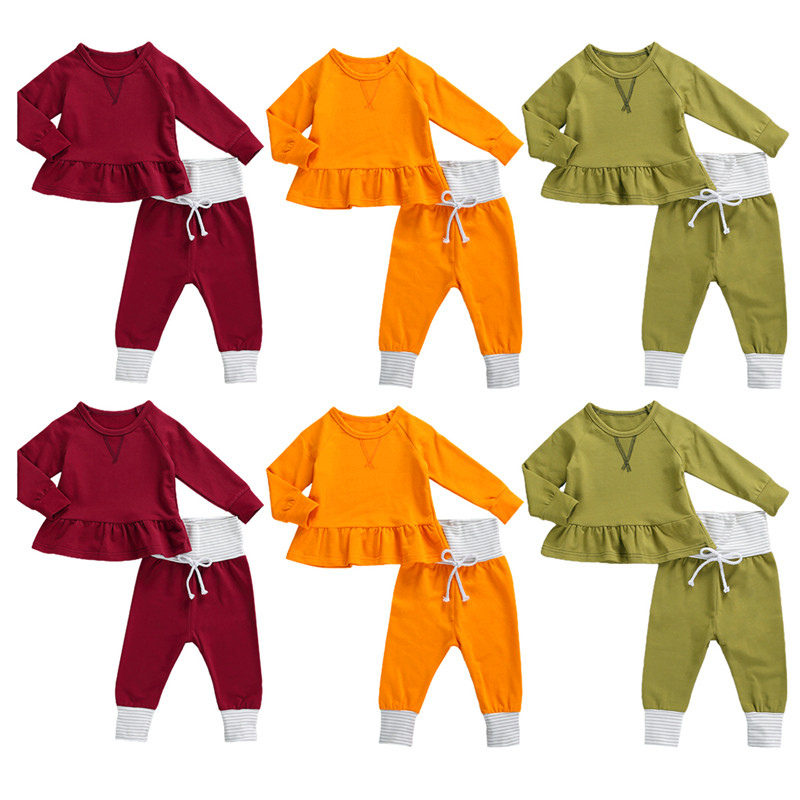 

0-24M Cute Baby Boys Girls Clothing Sets Autumn Winter Toddler Newborn Infant Baby Boy Girl Long Sleeve Pullover Tops+Long Pants