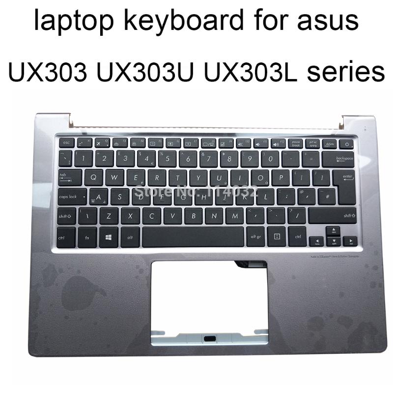 

Replacement Keyboards Backlit Keyboard for ASUS UX303 UB UX303U UX303UA UX303UB UK Euro EU Palmrest Cover 64020 2BA 3631UK00