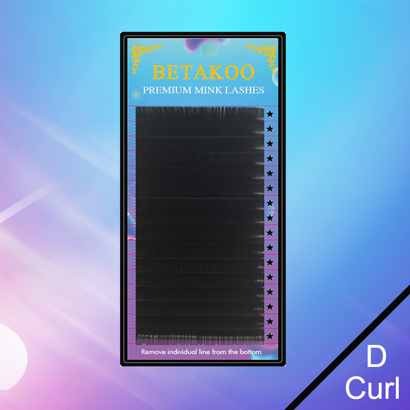 

BETAKOO 16rows d curl False Eyelashes Handmade Volume Black Individual Eyelashes extension make up silk lashes