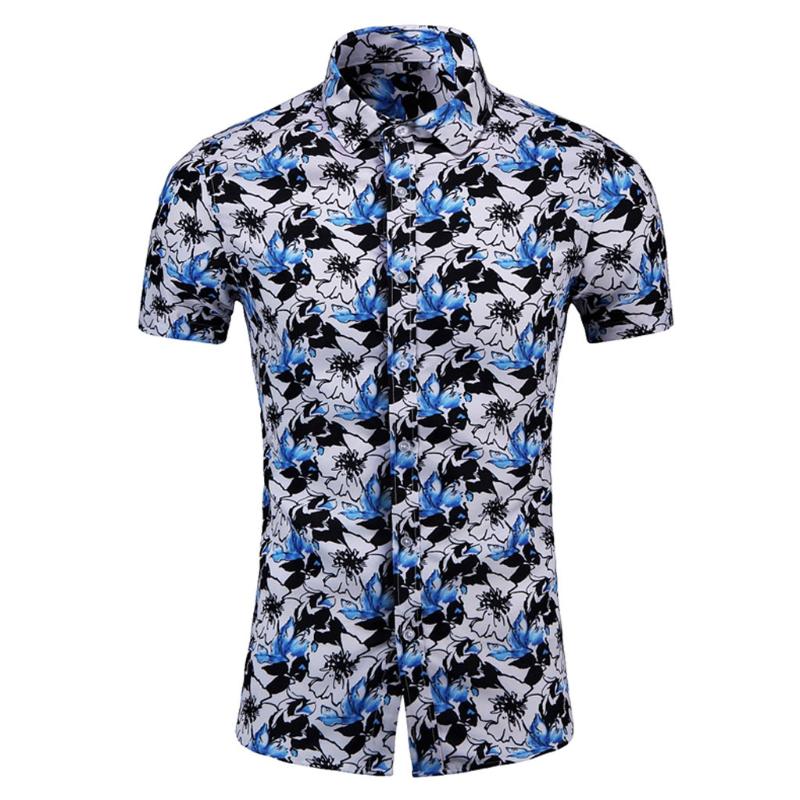 

Button Men Shirt Summer Style Print Beach Hawaiian Shirt Men Casual Short Sleeve Hawaii Chemise Homme Asian Size - 6XL