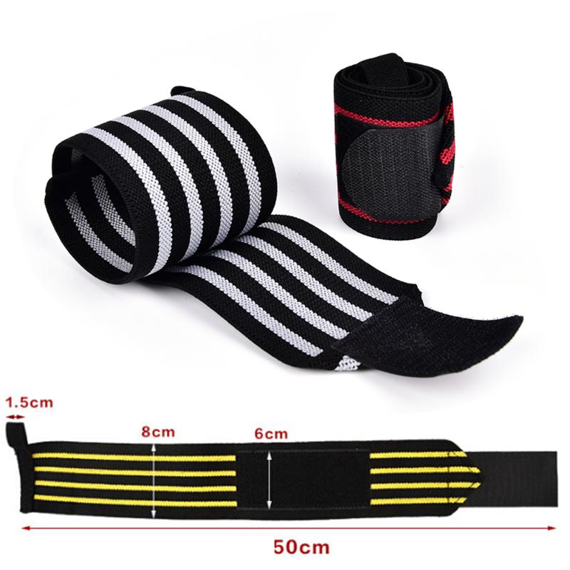 

1pcs piece Cotton rubber Sport Bandage Wristband hand Gym Support wrist brace Wrap Tennis Cotton Weat band Fitness Powerlifting, Yellow