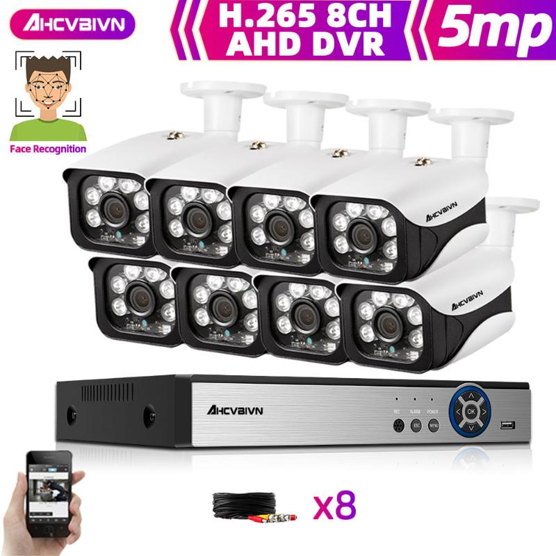 

HD CCTV Camera System 8CH 5MP AHD DVR NVR Kit Video Surveillance System 8CH Outdoor Waterproof 5.0MP Security Cameras