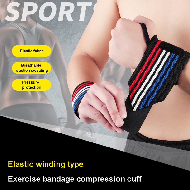 

1pcs Long Sport Wrist Support Nylon Elastic Adjustable Weight Lifting Fitness Wristband Gym Straps Protection Sportswear, Right