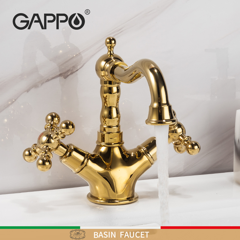 

GAPPO Luxury Gold Basin Faucets Bathroom Faucet Waterfall Single Hole Cold and Hot Water Tap Basin Faucet Mixer Taps G1389-6