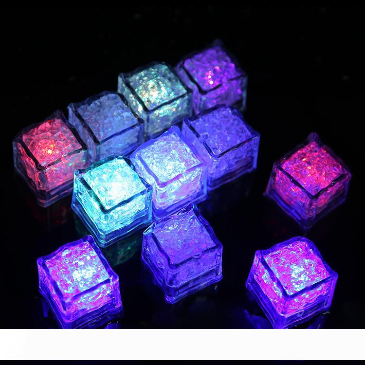 

RGB flash led cube lights Ice Cubes lights Flash Liquid Sensor Water Submersible LED Bar Light Up for Club Wedding Party Champagne Tower