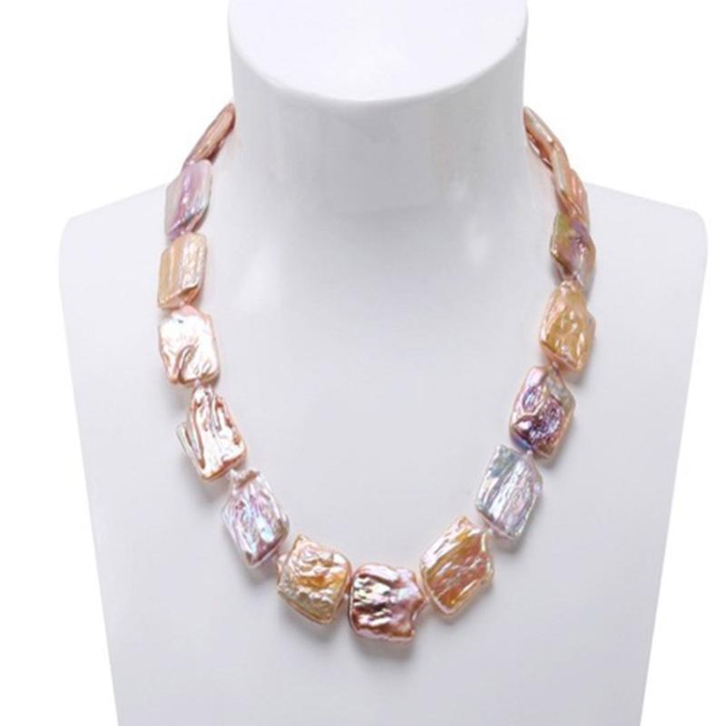 

charming wholesale Classic White&Lavender Baroque Freshwater Cultured Pearl Necklace Party Jewelry Gift 19