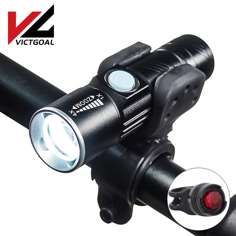 

Bike Lights VICTGOAL USB Rechargeable Light Waterproof LED For Bicycle Bright MTB Road Cycling Front Rearlight