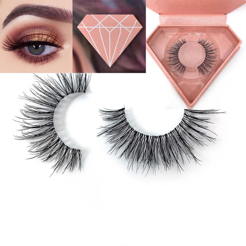 

NEW Transparent stem Mink Hair Eyelashes Reusable Natural 3D Mink Messy natural False Eyelash Full Strip Eyelashes Extension