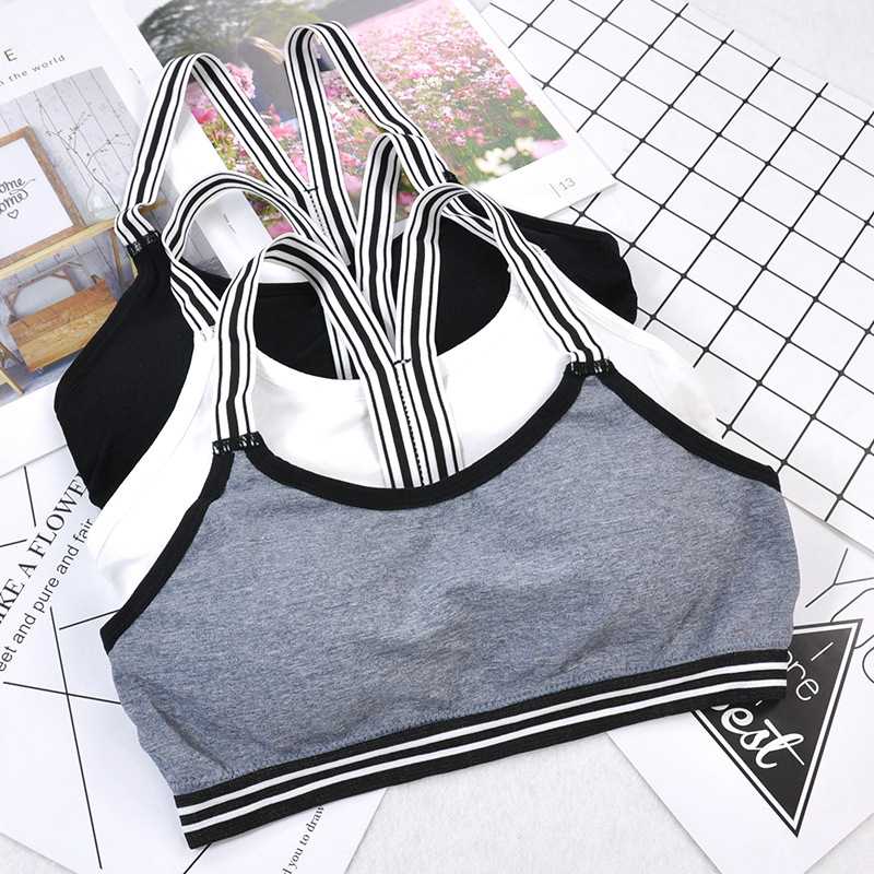 

Women Sports Bra High Elastic Cotton Solid Sports Tops Yoga Fitness Crop Bra Tops Gym Jogging Running Push Up Women, Black