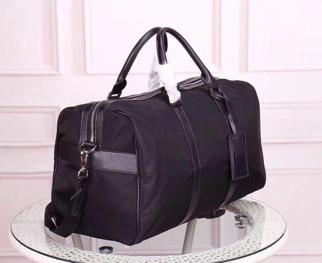 

wholesale New canvas duffel Bags for men top quality classic travel luggage bag for man totes leather handbag fashion duffle bag, Black