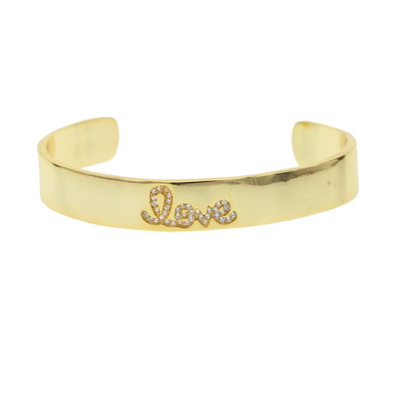 

adjustable Cuff Bangles Copper love letter Bracelets For Women Gold Pulsera Jewelry Stainless Steel Bracelet Pulseiras Femininas