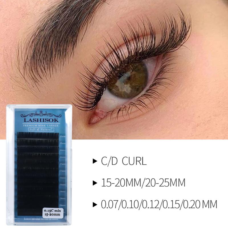 

GLAMLASH J B C D Curl Lash Length 7-25mm Mixed In One Tray Eyelash Extension Individual Faux Mink Eyelash soft False eyelashes