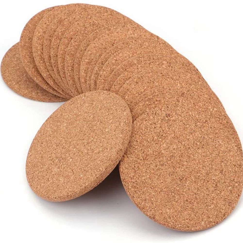 

100pcs Round Plain Cork Coasters 10cm Diameter Drink Mats Pads Cork Coasters Round Blank Cork Coasters Wooden Drink Coaster Thickness 3mm