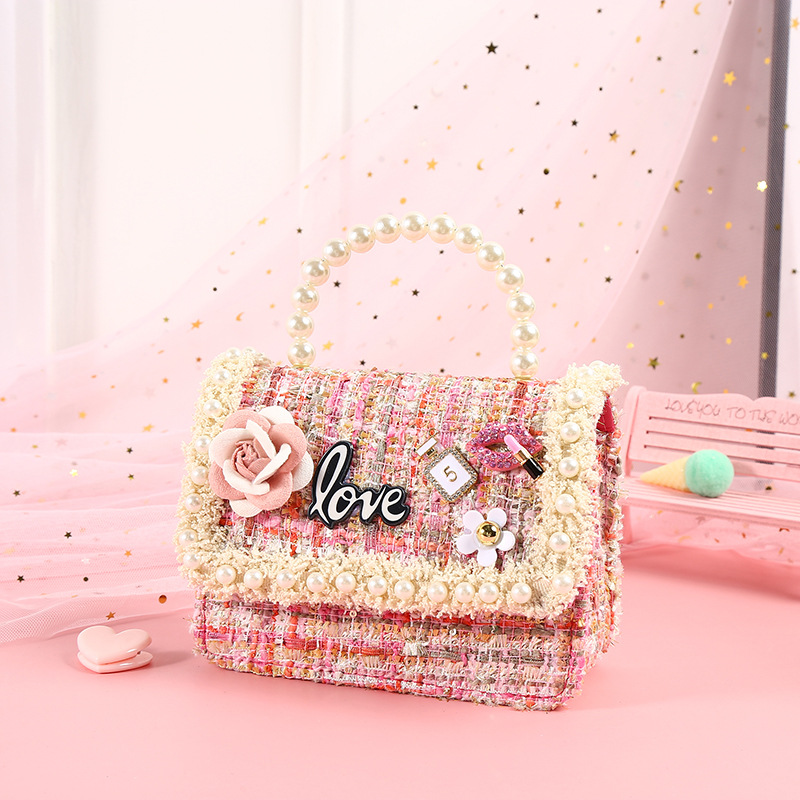 

Children Mini Handbags Cute Pearl Crossbody Bags for Kids Girl Princess Party Purse Kids Coin Wallet Hand Bag Gift, Beige