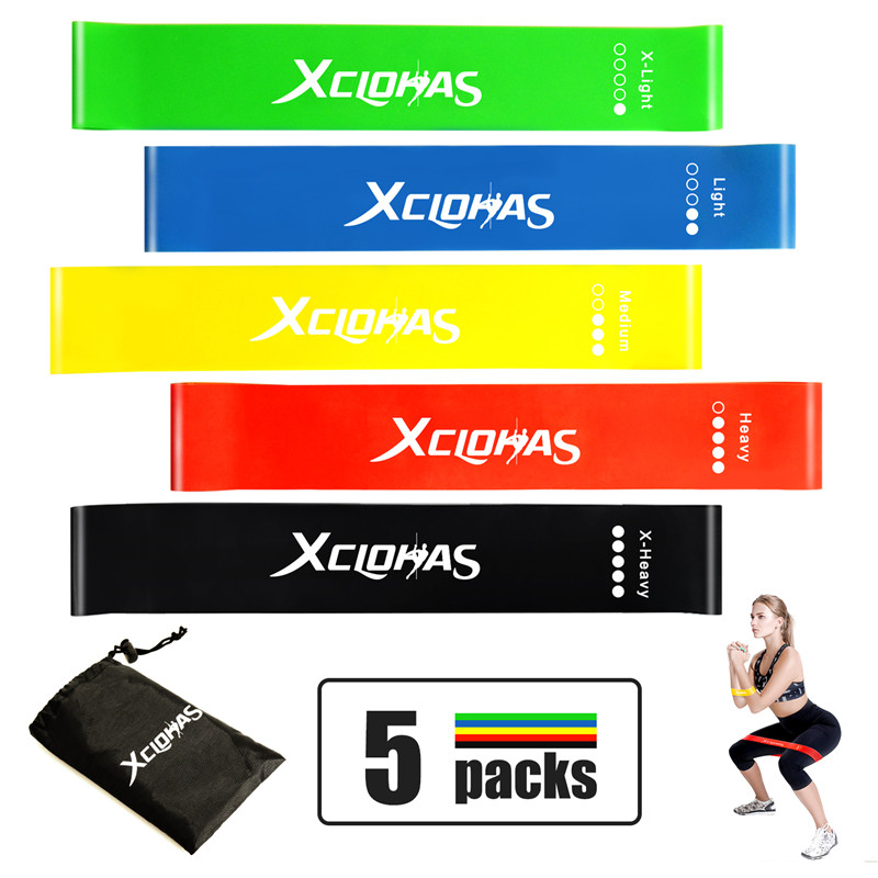 

XC 3 Types Resistance Bands 5Pcs Fitness Yoga Rubbber Bands Strength Gym Workout Elastic Home Fitness Equipment Free Ship