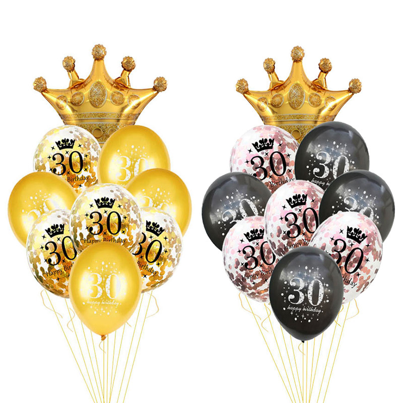

30 40 50 60 Years Birthday Balloon 30th Birthday Party Decorations Baloon Number 50th Adult Gold Black Party Supplies