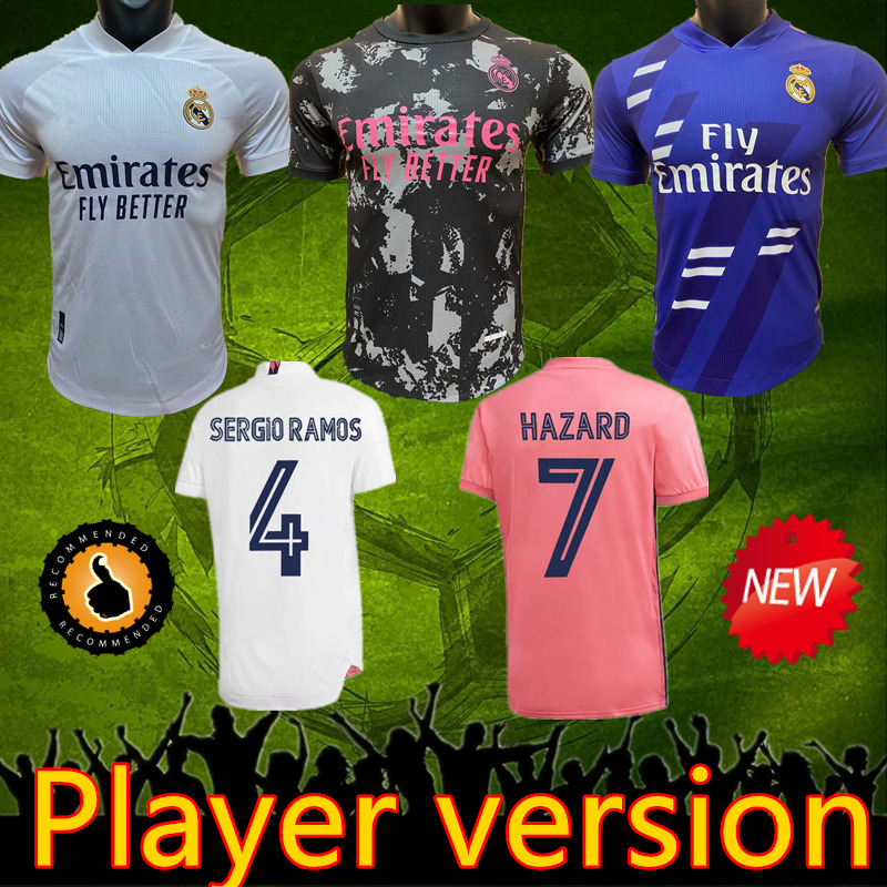 

2021 Real Madrid Player version soccer jersey Hazard 2020 2021 real madrid jerseys BENZEMA SERGIO RAMOS KROOS 20 21 player football jerseys