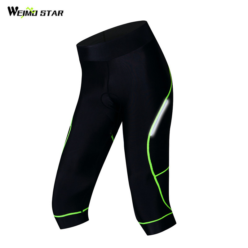 

Weimostar Black Cycling Shorts 4D Gel Pad Outdoor Sport Riding Tight Bicycle Trousers Reflective Bike Shorts culote ciclismo