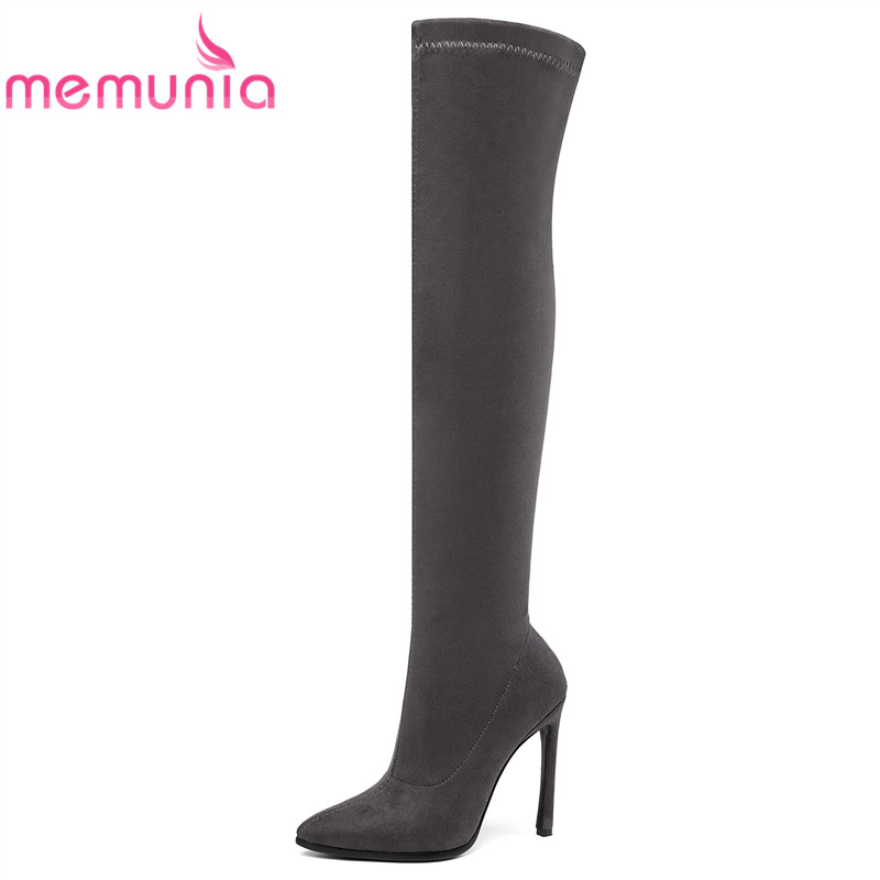 

Brand designer women's boots big size 34-43 over the knee boots ultra thin high heels sexy party thigh high botas de mujer, Black