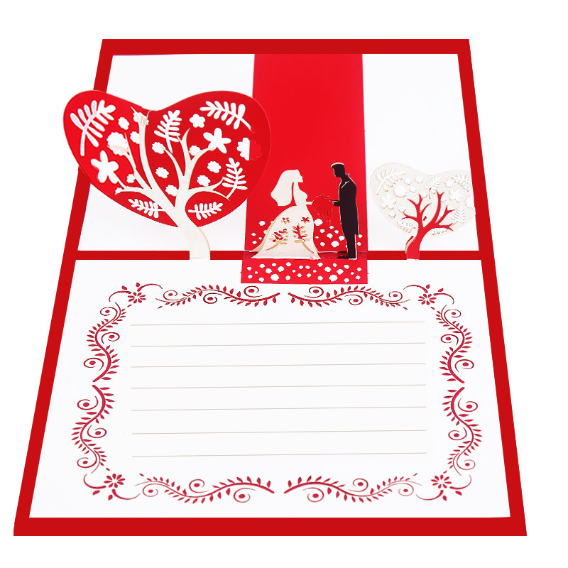 

3D Wedding Invitation Greeting Card Bride And Groom -Up Cards Wedding Party Supplies