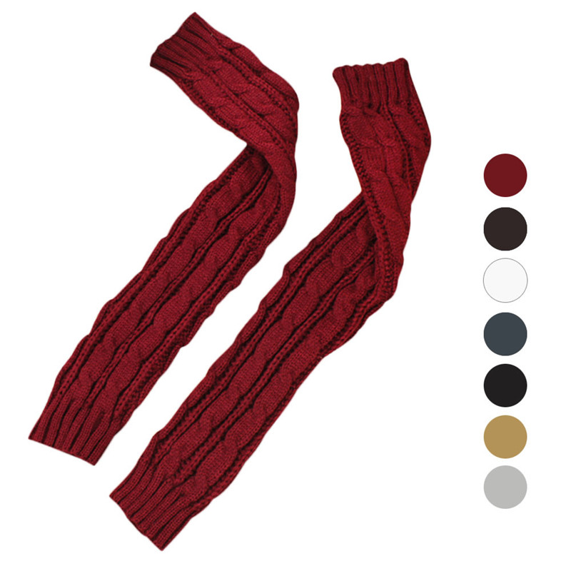 

Flowers Fingerless Knitted Long Gloves winter gloves luvas Hand guantes eldiven handschoenen 40FE15
